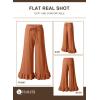 imageEVALESS Womens Wide Leg Pants Drawstring Elastic High Waisted Ruffle Hem Palazzo Pants with PocketsStraw Yellow