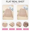imageEVALESS Womens Casual Spring Summer Tops 2025 Trendy Crewneck Long Sleeve Shirts Basic T Shirts Loose Fit Pleated Tee BlousesKhaki