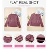 imageEVALESS Womens Casual Spring Summer Tops 2025 Trendy Crewneck Long Sleeve Shirts Basic T Shirts Loose Fit Pleated Tee BlousesRed