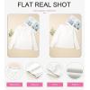 imageEVALESS Womens Casual Spring Summer Tops 2025 Trendy Crewneck Long Sleeve Shirts Basic T Shirts Loose Fit Pleated Tee BlousesWhite