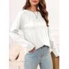 imageEVALESS Womens Casual Spring Summer Tops 2025 Trendy Crewneck Long Sleeve Shirts Basic T Shirts Loose Fit Pleated Tee BlousesWhite