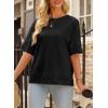 imageEVALESS Womens Spring Tops Crewneck Short Sleeve Basic Tee Shirts Oversized Summer Outfits Dressy Casual Blouses 2025Black