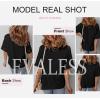 imageEVALESS Womens Spring Tops Crewneck Short Sleeve Basic Tee Shirts Oversized Summer Outfits Dressy Casual Blouses 2025Black