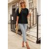 imageEVALESS Womens Spring Tops Crewneck Short Sleeve Basic Tee Shirts Oversized Summer Outfits Dressy Casual Blouses 2025Black