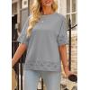 imageEVALESS Womens Spring Tops Crewneck Short Sleeve Basic Tee Shirts Oversized Summer Outfits Dressy Casual Blouses 2025Grey