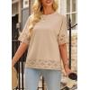 imageEVALESS Womens Spring Tops Crewneck Short Sleeve Basic Tee Shirts Oversized Summer Outfits Dressy Casual Blouses 2025Khaki