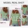 imageEVALESS Womens Spring Tops Crewneck Short Sleeve Basic Tee Shirts Oversized Summer Outfits Dressy Casual Blouses 2025Laurel Green