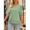imageEVALESS Womens Spring Tops Crewneck Short Sleeve Basic Tee Shirts Oversized Summer Outfits Dressy Casual Blouses 2025Laurel Green