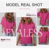 imageEVALESS Womens Spring Tops Crewneck Short Sleeve Basic Tee Shirts Oversized Summer Outfits Dressy Casual Blouses 2025Rose Red