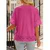 imageEVALESS Womens Spring Tops Crewneck Short Sleeve Basic Tee Shirts Oversized Summer Outfits Dressy Casual Blouses 2025Rose Red