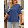 imageEVALESS Womens Spring Tops Crewneck Short Sleeve Basic Tee Shirts Oversized Summer Outfits Dressy Casual Blouses 2025Sail Blue