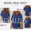 imageEVALESS Womens Spring Tops Crewneck Short Sleeve Basic Tee Shirts Oversized Summer Outfits Dressy Casual Blouses 2025Sail Blue