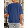 imageEVALESS Womens Spring Tops Crewneck Short Sleeve Basic Tee Shirts Oversized Summer Outfits Dressy Casual Blouses 2025Sail Blue