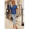 imageEVALESS Womens Spring Tops Crewneck Short Sleeve Basic Tee Shirts Oversized Summer Outfits Dressy Casual Blouses 2025Sail Blue