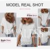 imageEVALESS Womens Spring Tops Crewneck Short Sleeve Basic Tee Shirts Oversized Summer Outfits Dressy Casual Blouses 2025White