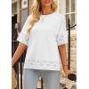 imageEVALESS Womens Spring Tops Crewneck Short Sleeve Basic Tee Shirts Oversized Summer Outfits Dressy Casual Blouses 2025White