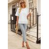 imageEVALESS Womens Spring Tops Crewneck Short Sleeve Basic Tee Shirts Oversized Summer Outfits Dressy Casual Blouses 2025White