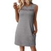 imageEVALESS Spring Summer Dresses for Women 2025 Casual Sleeveless Sundresses CutOut Fashion Beach Vacation Clothes with PocketsNew Grey