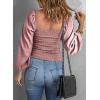 imageEVALESS Square Neck Tops Puff Long Sleeve Blouses for Women Dressy Casual Spring Fashion 202420 D Pink
