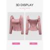 imageEVALESS Square Neck Tops Puff Long Sleeve Blouses for Women Dressy Casual Spring Fashion 202420 D Pink