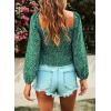 imageEVALESS Square Neck Tops Puff Long Sleeve Blouses for Women Dressy Casual Spring Fashion 2024Green