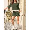 imageEVALESS Womens 2 Piece Sets Summer Casual Short Sleeve Tops Matching Drawstring Mini Skirt Going Out Lounge OutfitsMoss Green