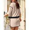 imageEVALESS Womens 2 Piece Sets Summer Casual Short Sleeve Tops Matching Drawstring Mini Skirt Going Out Lounge OutfitsParchment