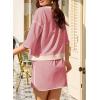 imageEVALESS Womens 2 Piece Sets Summer Casual Short Sleeve Tops Matching Drawstring Mini Skirt Going Out Lounge OutfitsRose Pink