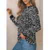 imageEVALESS Womens Crewneck Long Sleeve Tops Casual Polka Dots Tops Summer Fall 2025 Tshirts Shirts4b Black