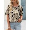 imageEVALESS Womens Tops Off The Shoulder Blouses for Women Dressy Casual Cute Puff Sleeve T Shirts Fashion 2025Black Floral