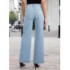 imageEVALESS Womens Wide Leg Jeans High Waisted Stretchy Loose Denim PantsIceland Blue