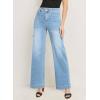 imageEVALESS Womens Wide Leg Jeans High Waisted Stretchy Loose Denim PantsIceland Blue