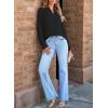 imageEVALESS Work Blouses for Women Long Sleeve Blouses Business Spring Top Womens V Neck Office ShirtsB Black