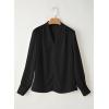 imageEVALESS Work Blouses for Women Long Sleeve Blouses Business Spring Top Womens V Neck Office ShirtsB Black