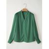 imageEVALESS Work Blouses for Women Long Sleeve Blouses Business Spring Top Womens V Neck Office ShirtsB Green
