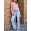 imageEVALESS Work Blouses for Women Long Sleeve Blouses Business Spring Top Womens V Neck Office ShirtsB Pink