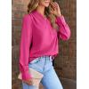 imageEVALESS Work Blouses for Women Long Sleeve Blouses Business Spring Top Womens V Neck Office ShirtsB Rose