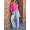 imageEVALESS Work Blouses for Women Long Sleeve Blouses Business Spring Top Womens V Neck Office ShirtsB Rose