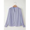 imageEVALESS Work Blouses for Women Long Sleeve Blouses Business Spring Top Womens V Neck Office ShirtsB Sky Blue