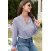 imageEVALESS Work Blouses for Women Long Sleeve Blouses Business Spring Top Womens V Neck Office ShirtsB Sky Blue