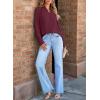 imageEVALESS Work Blouses for Women Long Sleeve Blouses Business Spring Top Womens V Neck Office ShirtsD Red