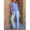 imageEVALESS Work Blouses for Women Long Sleeve Blouses Business Spring Top Womens V Neck Office ShirtsD Sky Blue