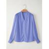 imageEVALESS Work Blouses for Women Long Sleeve Blouses Business Spring Top Womens V Neck Office ShirtsD Sky Blue