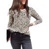 imageEVALESS Womens Crewneck Long Sleeve Tops Casual Polka Dots Tops Summer Fall 2025 Tshirts Shirts3b Apricot
