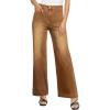 imageEVALESS Womens Wide Leg Jeans High Waisted Stretchy Loose Denim PantsBrown