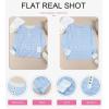 imageEVALESS Long Sleeve Tops for Women Trendy Striped Button Up Tunic Shirts Loose Fit Sexy Henley Tee Blouses3b Sky Blue