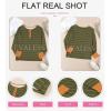 imageEVALESS Long Sleeve Tops for Women Trendy Striped Button Up Tunic Shirts Loose Fit Sexy Henley Tee BlousesB Stripes