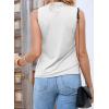 imageEVALESS Sleeveless Shirts for Womens Fashion 2025 Basic Tank Tops Pleated Drape Dressy Tops Summer Clothes Teacher OutfitsWhite