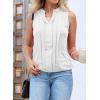 imageEVALESS Sleeveless Shirts for Womens Fashion 2025 Basic Tank Tops Pleated Drape Dressy Tops Summer Clothes Teacher OutfitsWhite