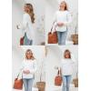 imageEVALESS Sweatshirt for Women Crewneck Long Sleeve Side Split Tops Casual Solid Color Loose Pullover Shirts 2025 Clothes1b White